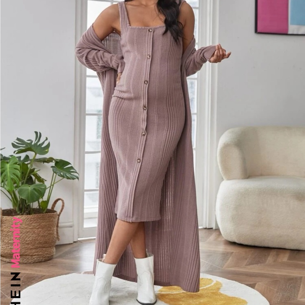 Maternity button front bodycon dress